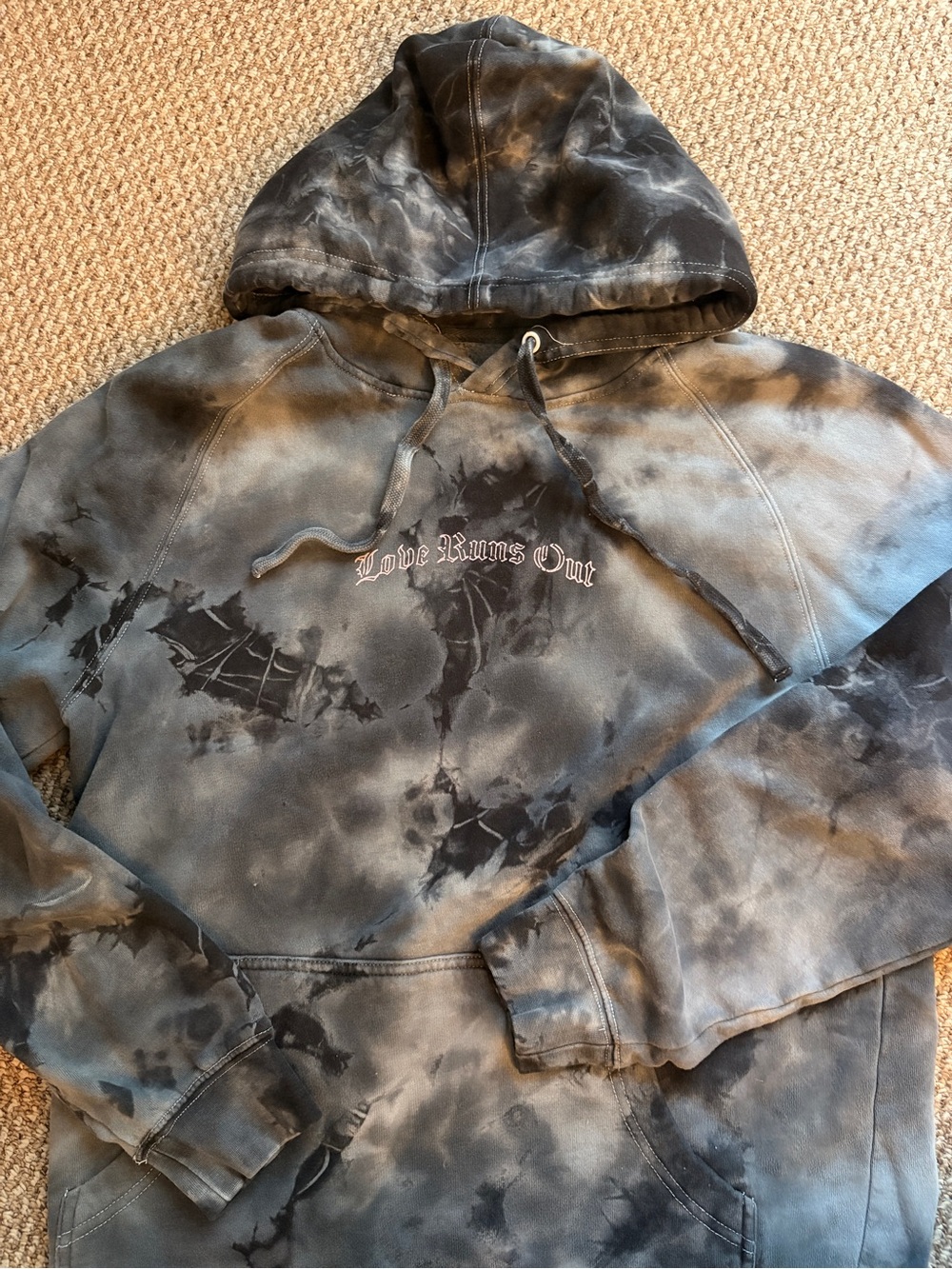 G-Eazy Tie-Dye Black & Gray Hoodie - "Love Runs Out"